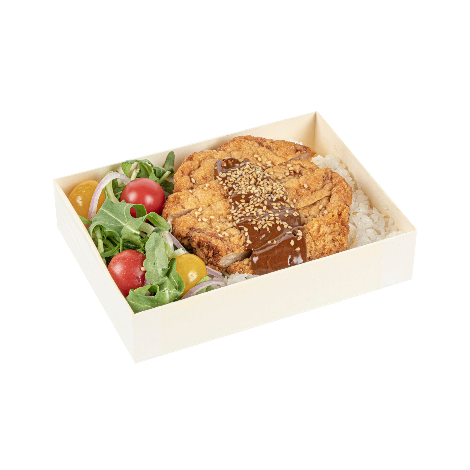 Taipei 24 oz Rectangle Natural Poplar Bento Box - 6 1/2" x 4 3/4" x 1 1/2" - 100 count box