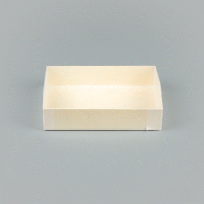 Taipei 24 oz Rectangle Natural Poplar Bento Box - 6 1/2" x 4 3/4" x 1 1/2" - 100 count box