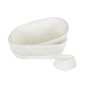 Pastry Tek Rattan Oval Natural Banneton Proofing Basket - with 2 Cotton Liners - 9 3/4" x 6" x 3" - 1 count box
