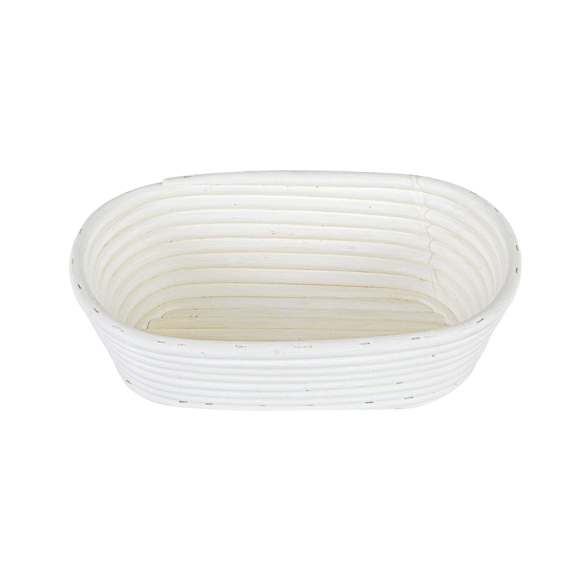 Pastry Tek Rattan Oval Natural Banneton Proofing Basket - with 2 Cotton Liners - 9 3/4" x 6" x 3" - 1 count box