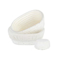 Pastry Tek Rattan Oval Natural Banneton Proofing Basket - with 2 Cotton Liners - 6 3/4" x 4 3/4" x 3 1/4" - 1 count box
