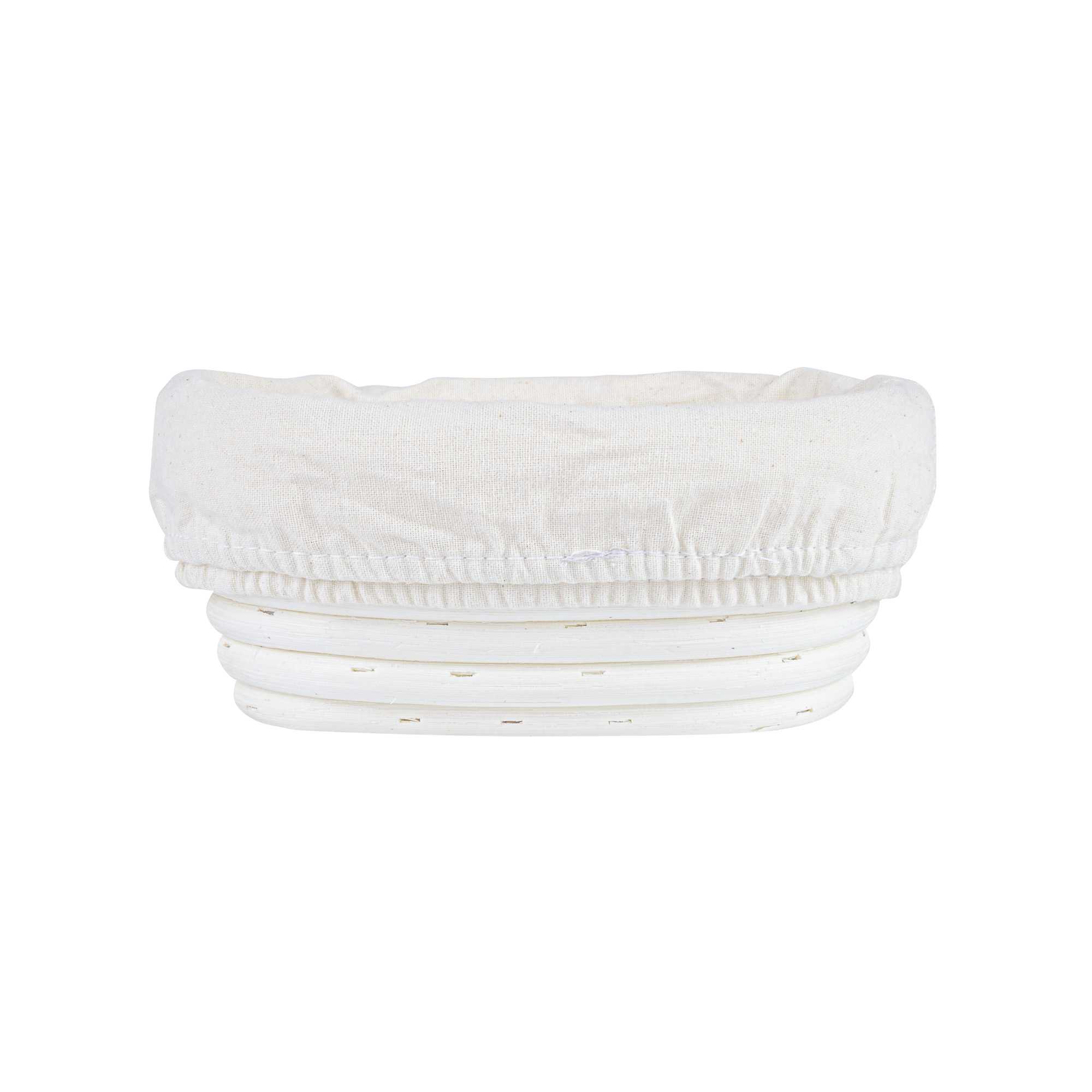 Pastry Tek Rattan Oval Natural Banneton Proofing Basket - with 2 Cotton Liners - 6 3/4" x 4 3/4" x 3 1/4" - 1 count box