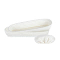 Pastry Tek Rattan Long Oval Natural Banneton Proofing Basket - with 2 Cotton Liners - 13 1/2" x 4" x 2 1/4" - 1 count box