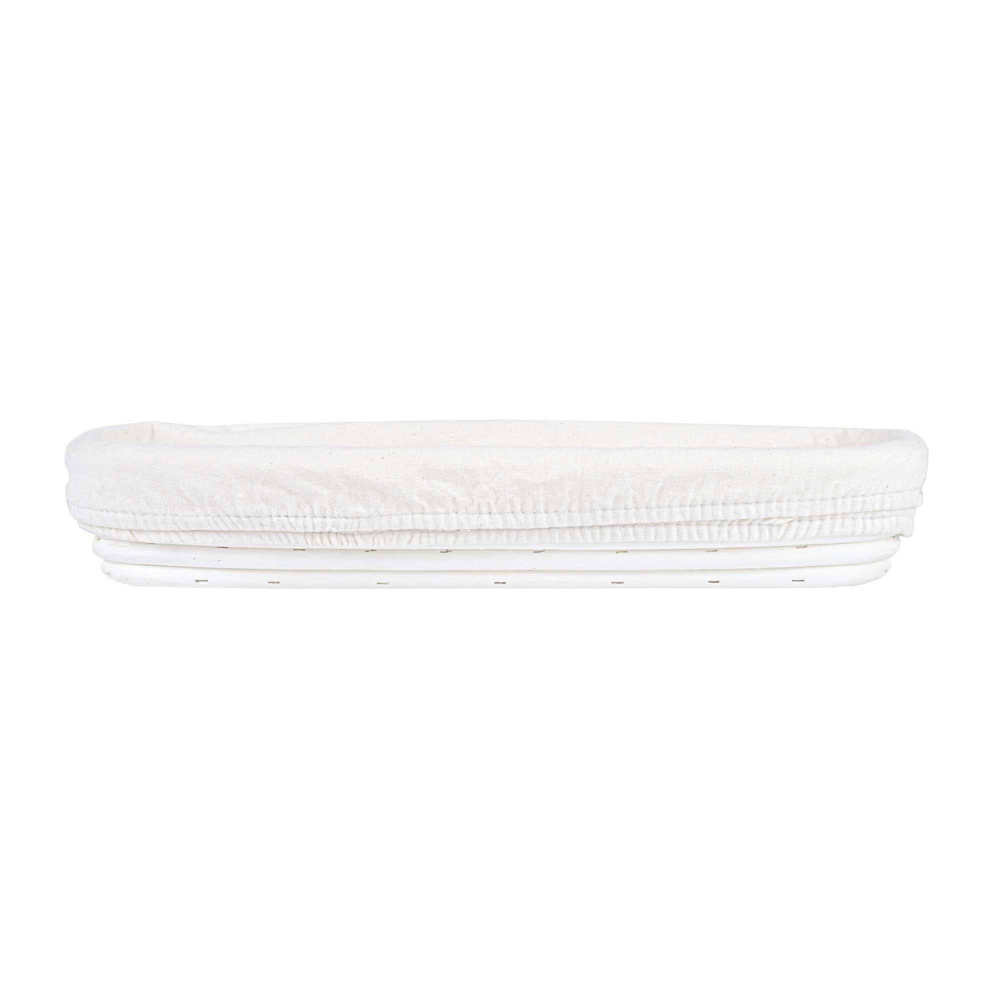 Pastry Tek Rattan Long Oval Natural Banneton Proofing Basket - with 2 Cotton Liners - 13 1/2" x 4" x 2 1/4" - 1 count box