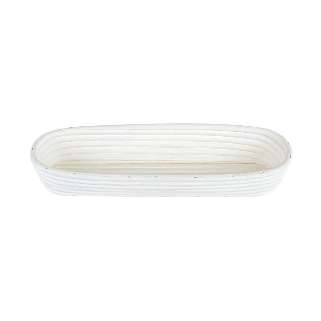 Pastry Tek Rattan Long Oval Natural Banneton Proofing Basket - with 2 Cotton Liners - 13 1/2" x 4" x 2 1/4" - 1 count box