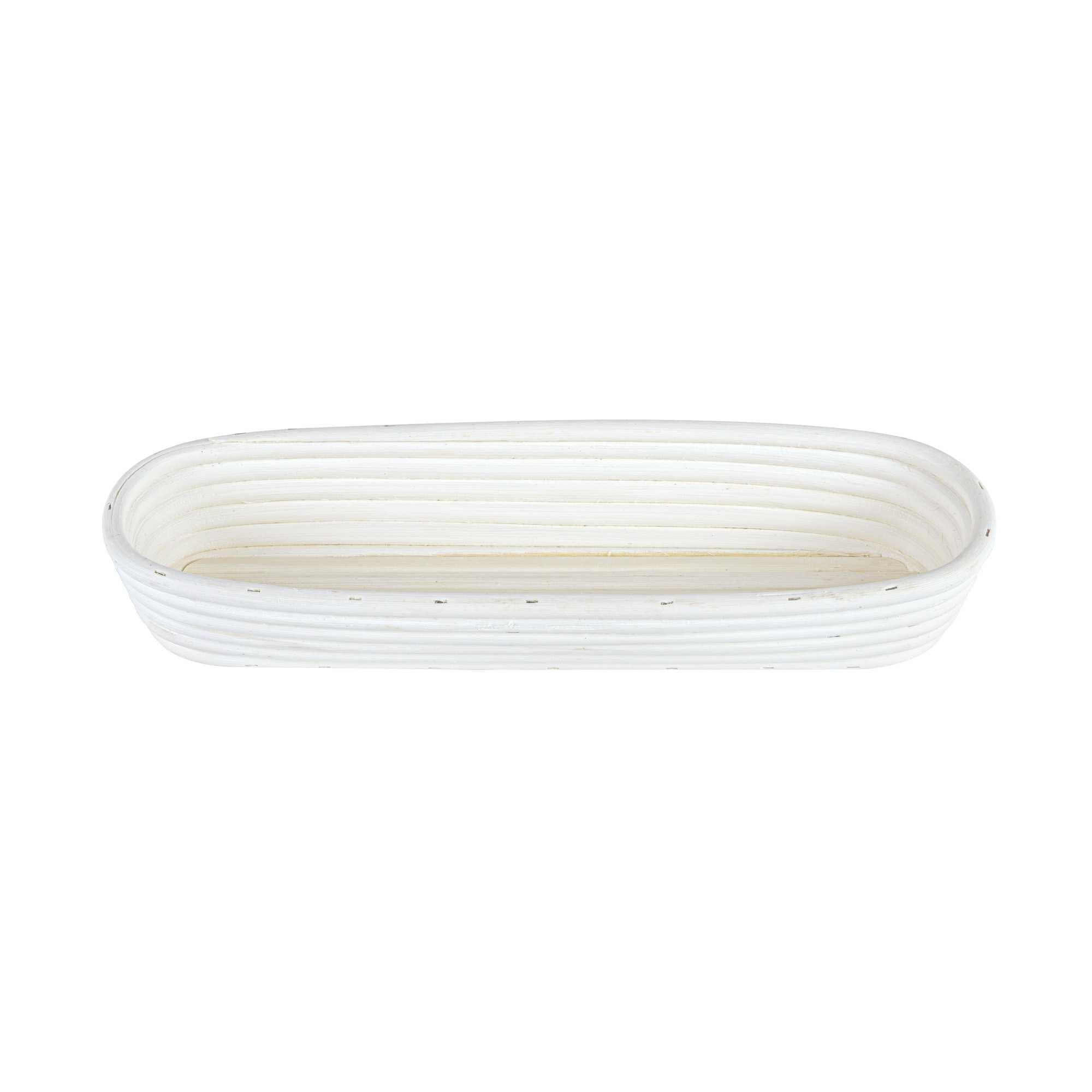 Pastry Tek Rattan Long Oval Natural Banneton Proofing Basket - with 2 Cotton Liners - 13 1/2" x 4" x 2 1/4" - 1 count box