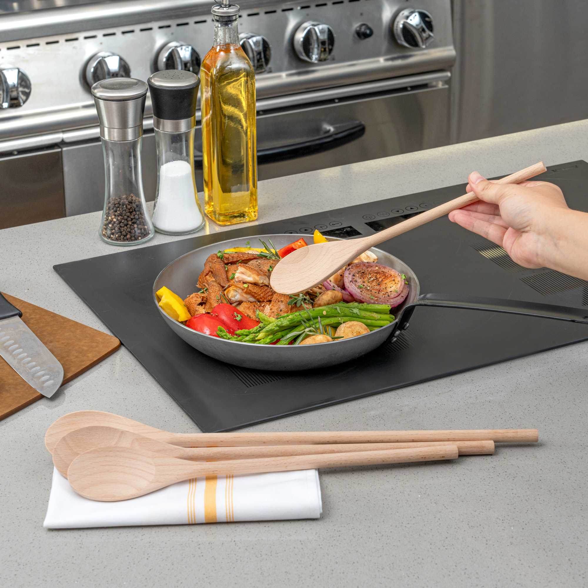 Nature Tek 4-Piece Beechwood Wooden Spoon Set - 1 count box