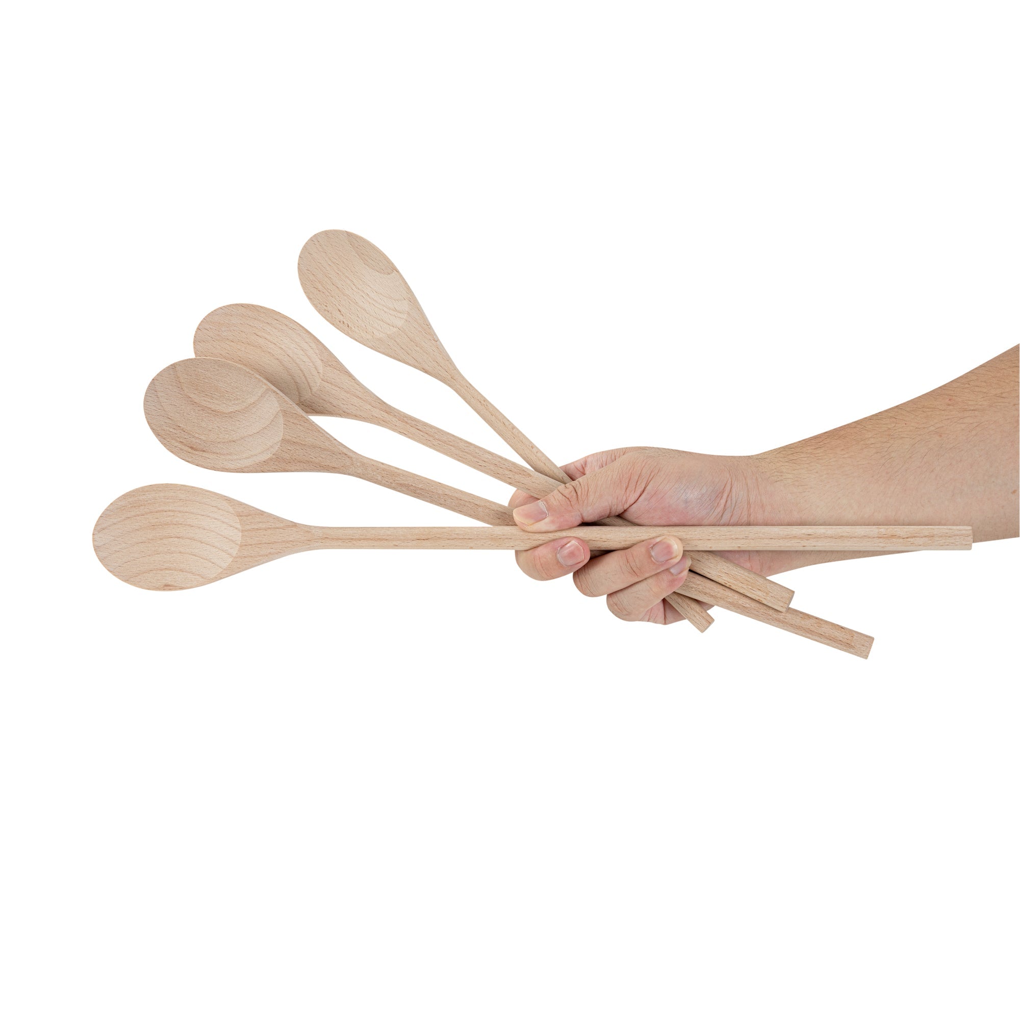 Nature Tek 4-Piece Beechwood Wooden Spoon Set - 50 count box
