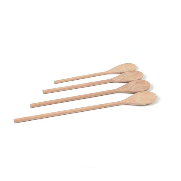 Nature Tek 4-Piece Beechwood Wooden Spoon Set - 50 count box