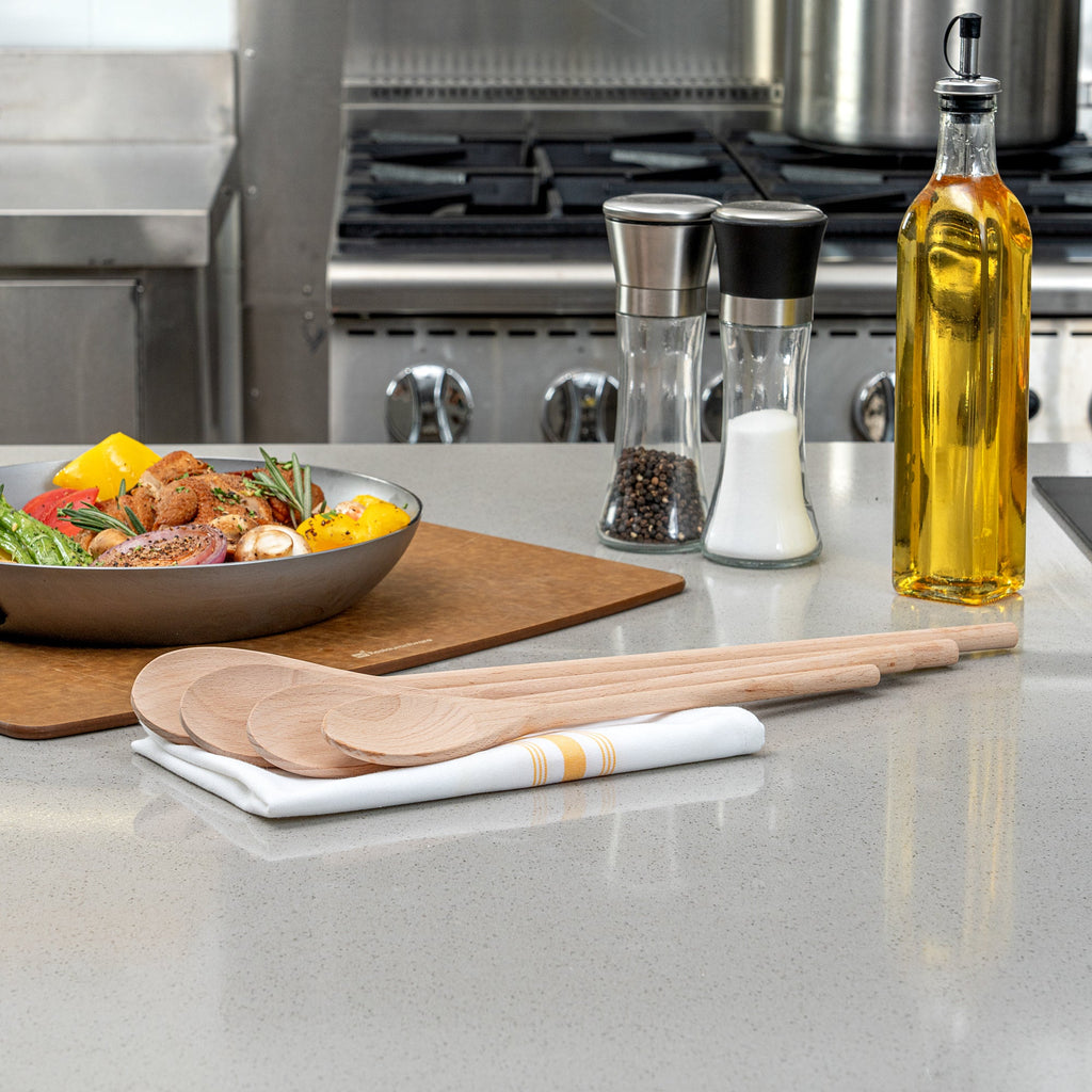 Nature Tek 4-Piece Beechwood Wooden Spoon Set - 50 count box