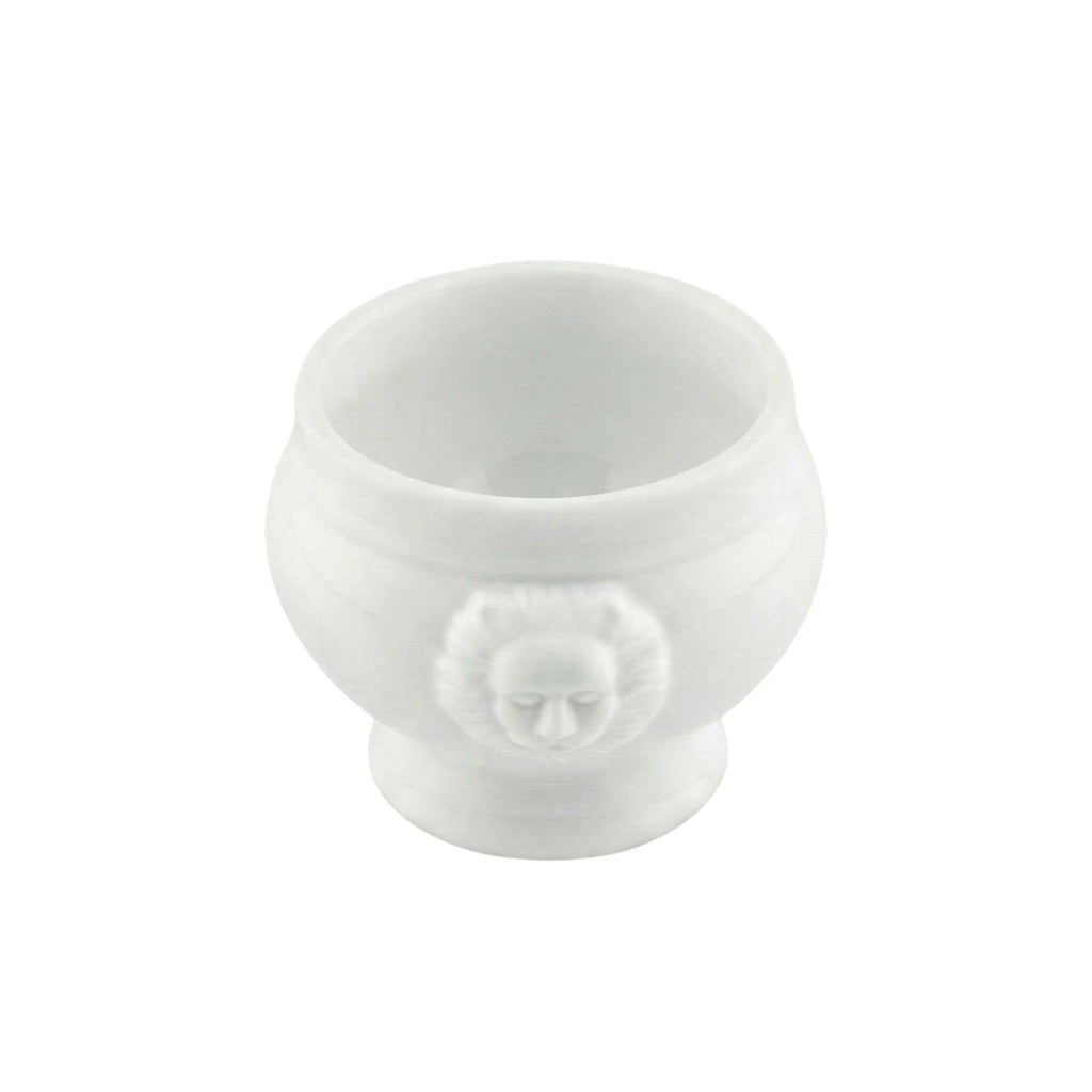 Chef 101 6 oz Round White Porcelain Lion Head Soup Bowl - 4" x 3 1/4" x 2 1/2" - 10 count box