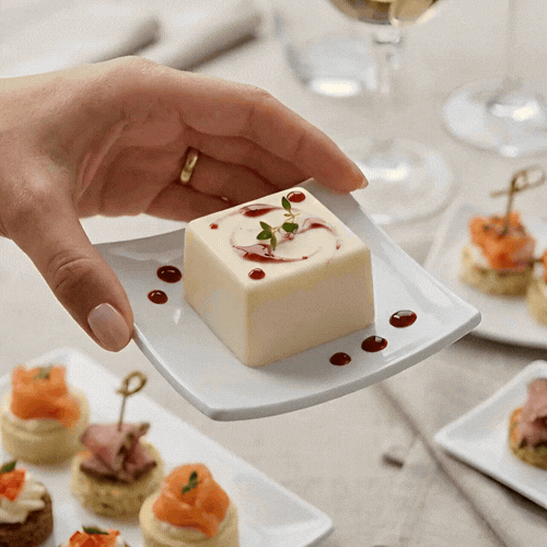 Chef 101 Square White Porcelain Mini Volare Dish - 3" x 3" x 1/2" - 10 count box