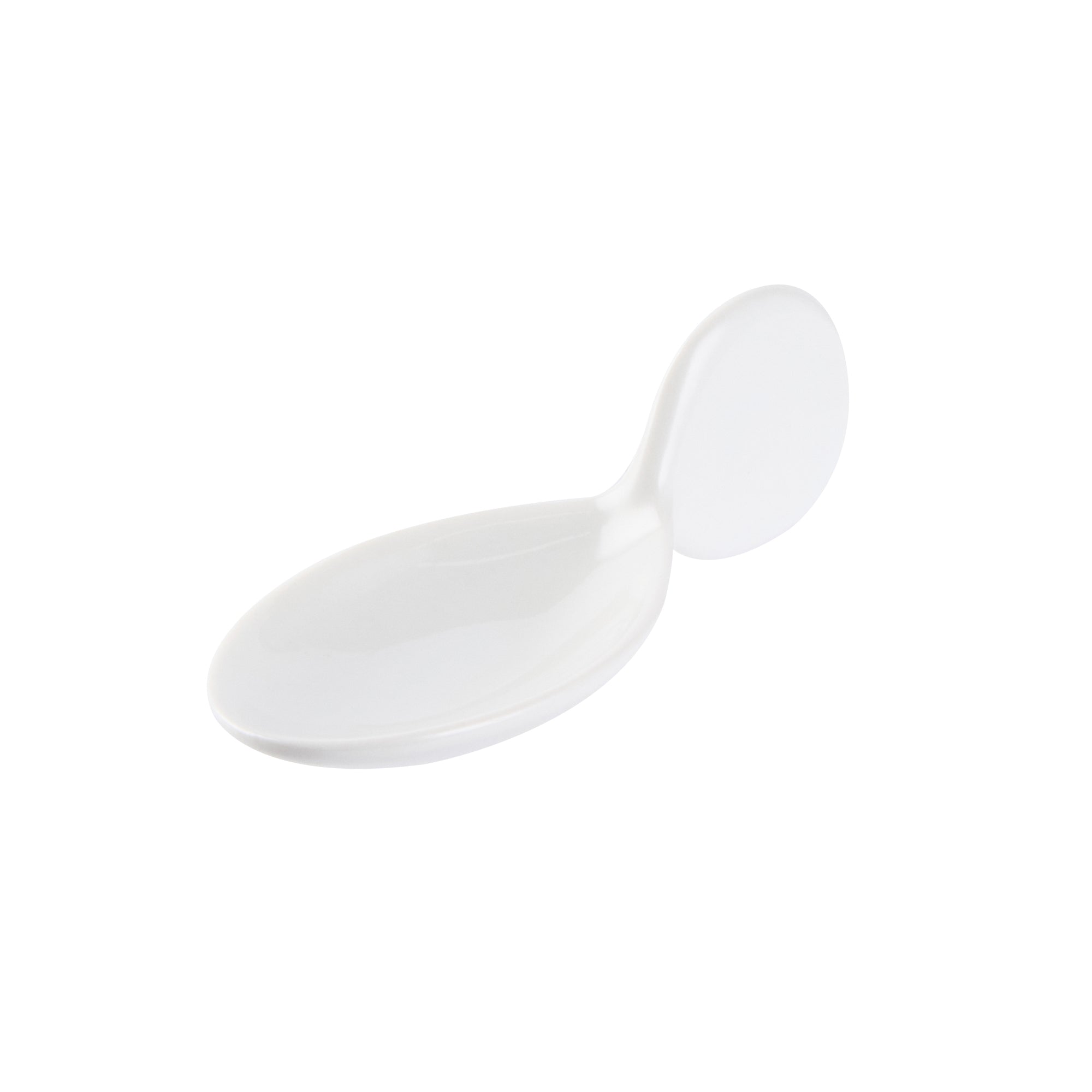 Chef 101 Fish White Porcelain Spoon - 4" x 1 1/2" x 1 1/4" - 10 count box