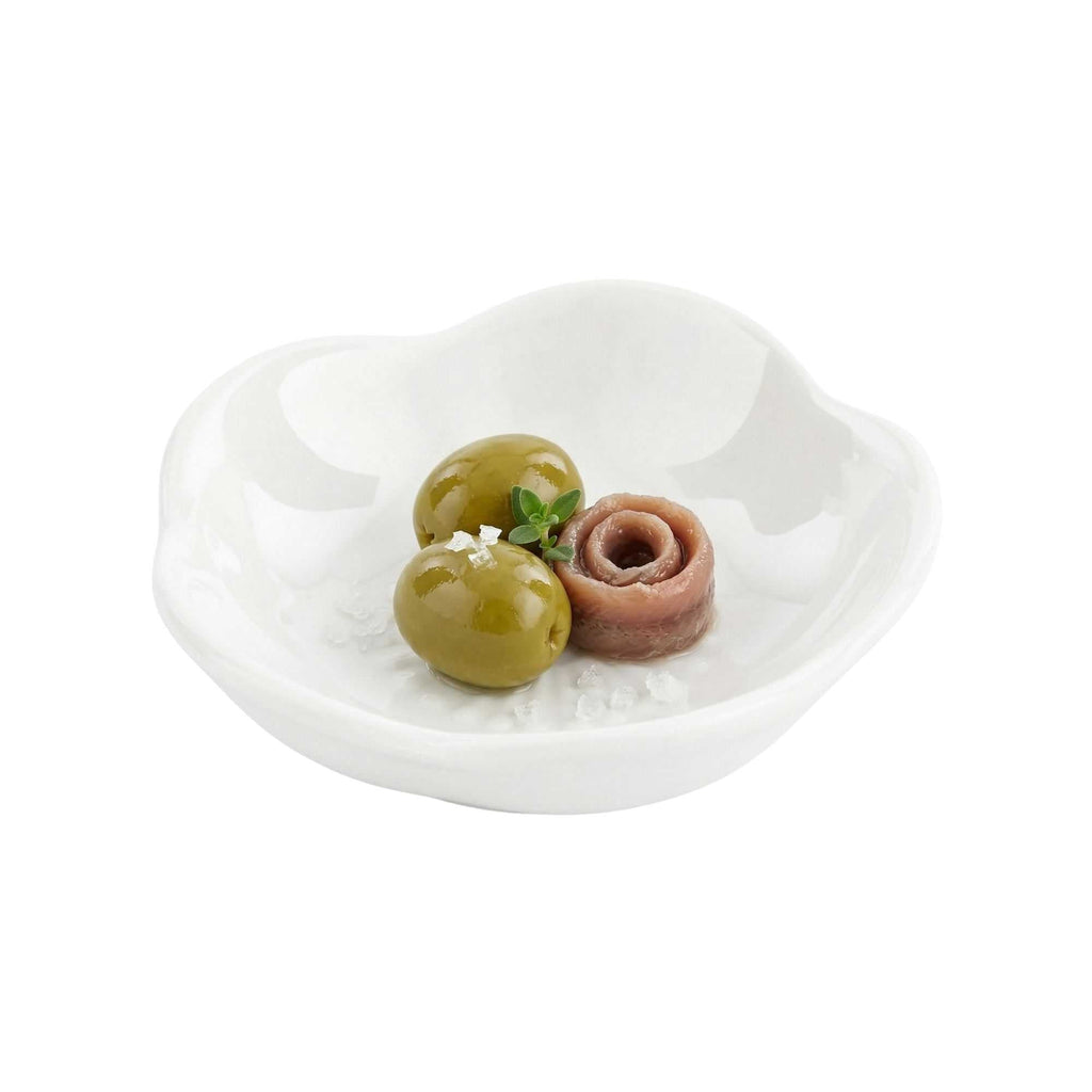 Chef 101 Round White Porcelain Mini Le Fleur Dish - 3" x 3" x 1" - 10 count box