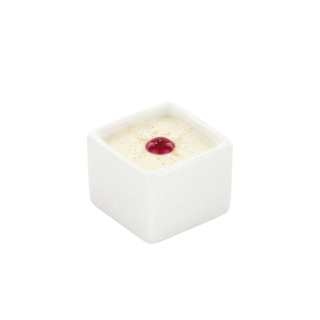 Chef 101 1 oz Square White Porcelain Mini Quadrato Dish - 1 1/2" x 1 1/2" x 1 1/4" - 10 count box