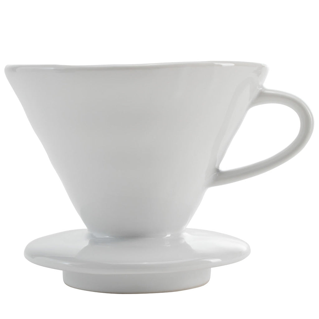 Restpresso 10 oz White Ceramic Coffee Dripper - 4 3/4" x 4 3/4" x 3 1/2" - 1 count box