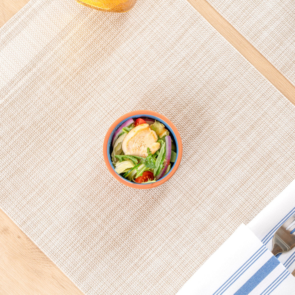 Terra Tek 3 oz Terracotta Cazuela Bowl - Blue Glazed Interior, Oven-Safe, Microwave-Safe - 3 1/4'' x 3 1/4'' x 1 1/2'' - 2 count box