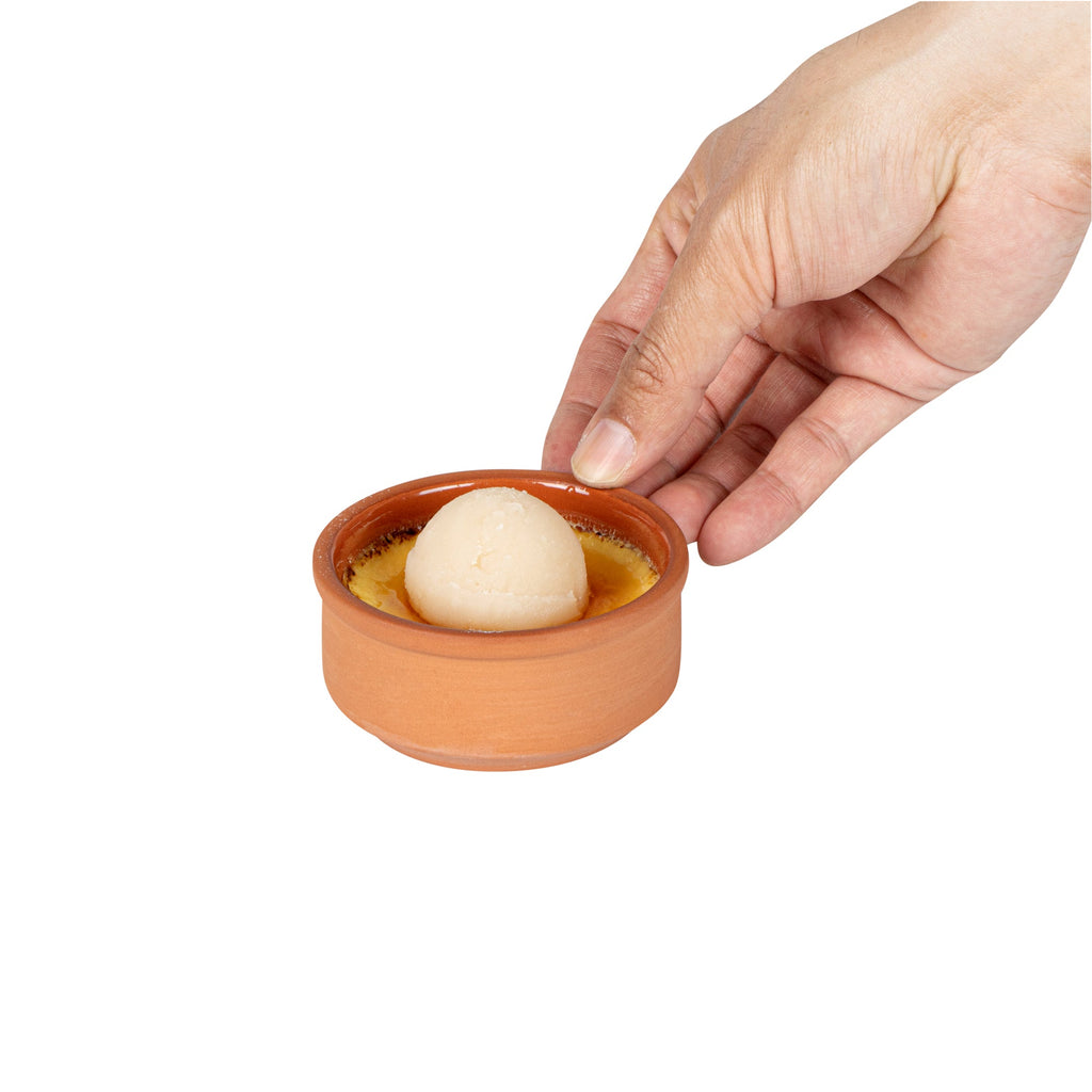 Terra Tek 3 oz Terracotta Cazuela Bowl - Brown Glazed Interior, Oven-Safe, Microwave-Safe - 3 1/4" x 3 1/4" x 1 1/2" - 10 count box