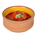 Terra Tek 3 oz Terracotta Cazuela Bowl - Yellow Glazed Interior, Oven-Safe, Microwave-Safe - 3 1/4'' x 3 1/4'' x 1 1/2'' - 10 count box