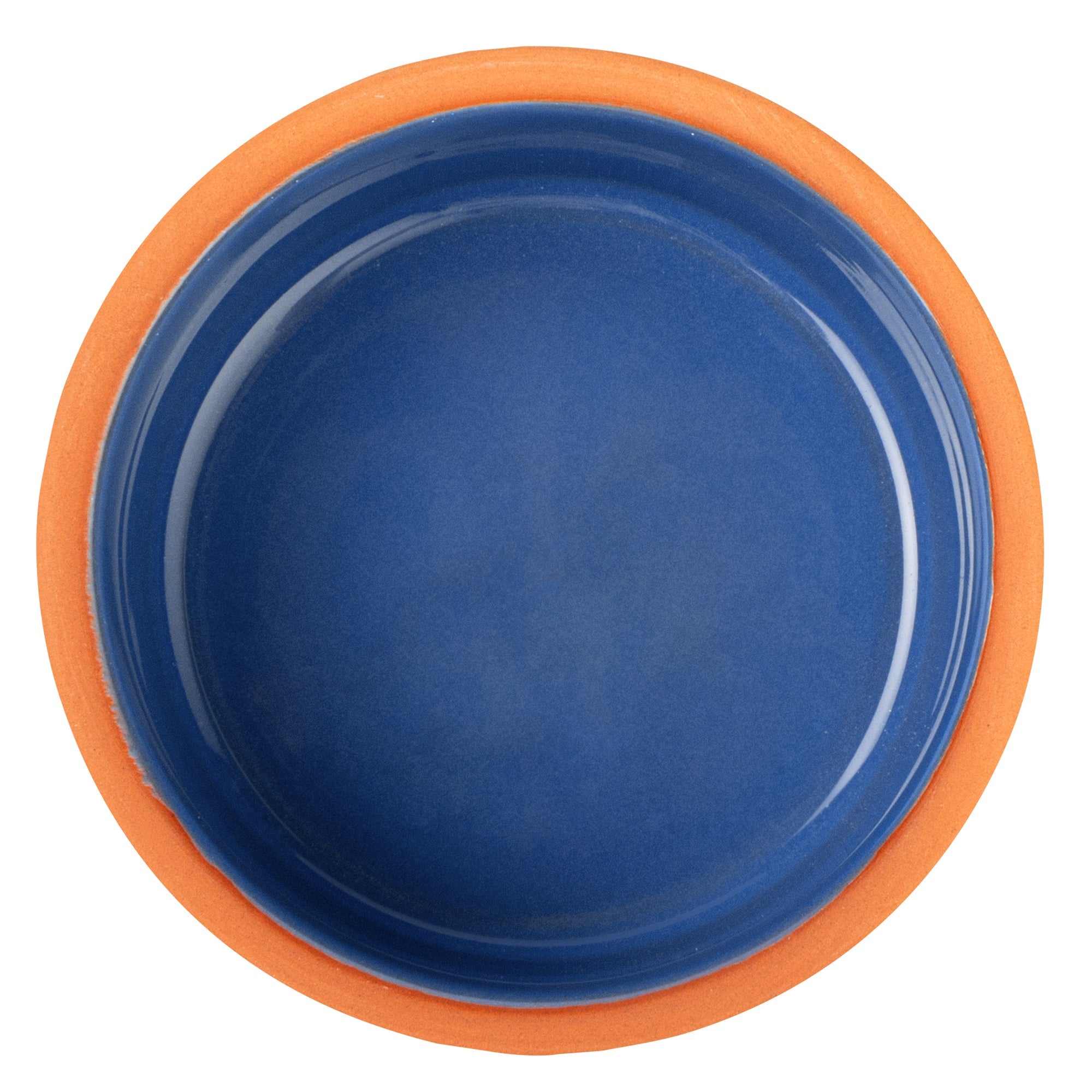 Terra Tek 5 oz Terracotta Cazuela Bowl - Blue Glazed Interior, Oven-Safe, Microwave-Safe - 3 3/4" x 3 3/4" x 1 3/4" - 2 count box
