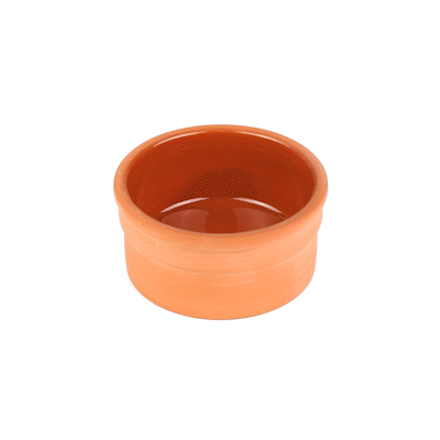 Terra Tek 5 oz Terracotta Cazuela Bowl - Brown Glazed Interior, Oven-Safe, Microwave-Safe - 3 3/4" x 3 3/4" x 1 3/4" - 2 count box