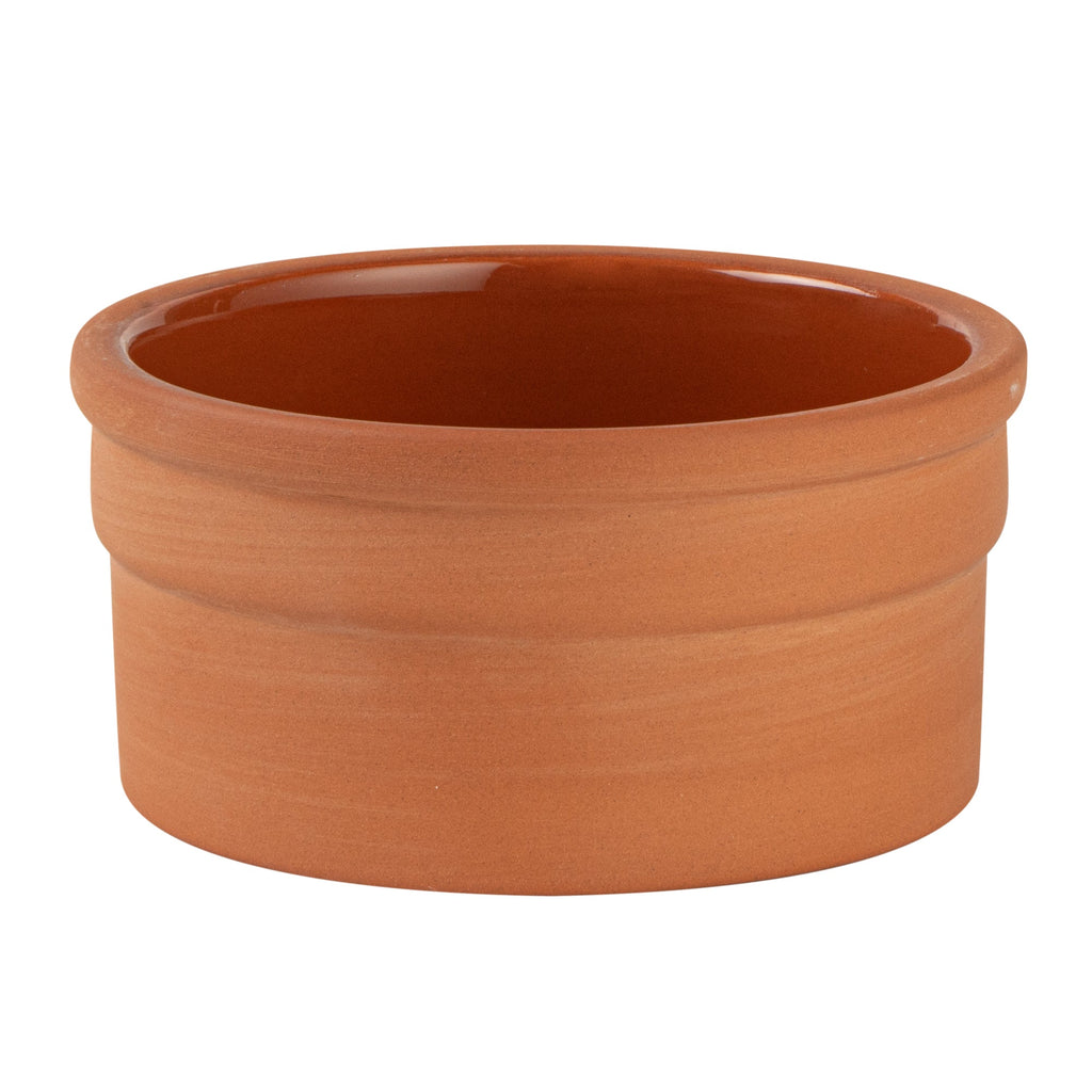 Terra Tek 5 oz Terracotta Cazuela Bowl - Brown Glazed Interior, Oven-Safe, Microwave-Safe - 3 3/4" x 3 3/4" x 1 3/4" - 2 count box