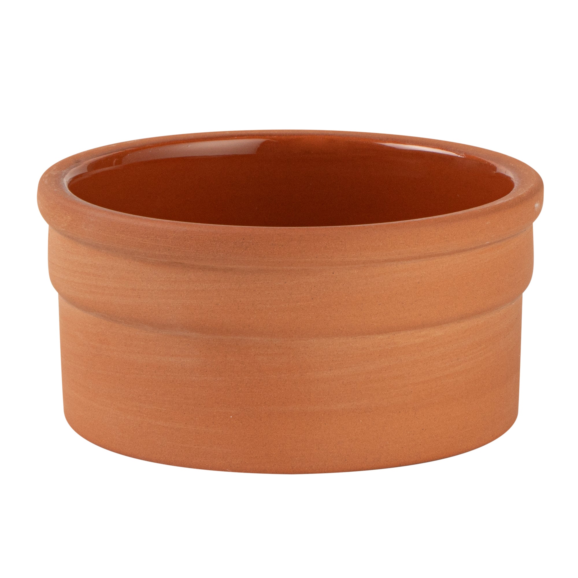Terra Tek 5 oz Terracotta Cazuela Bowl - Brown Glazed Interior, Oven-Safe, Microwave-Safe - 3 3/4" x 3 3/4" x 1 3/4" - 2 count box