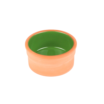Terra Tek 5 oz Terracotta Cazuela Bowl - Green Glazed Interior, Oven-Safe, Microwave-Safe - 3 3/4" x 3 3/4" x 1 3/4" - 10 count box