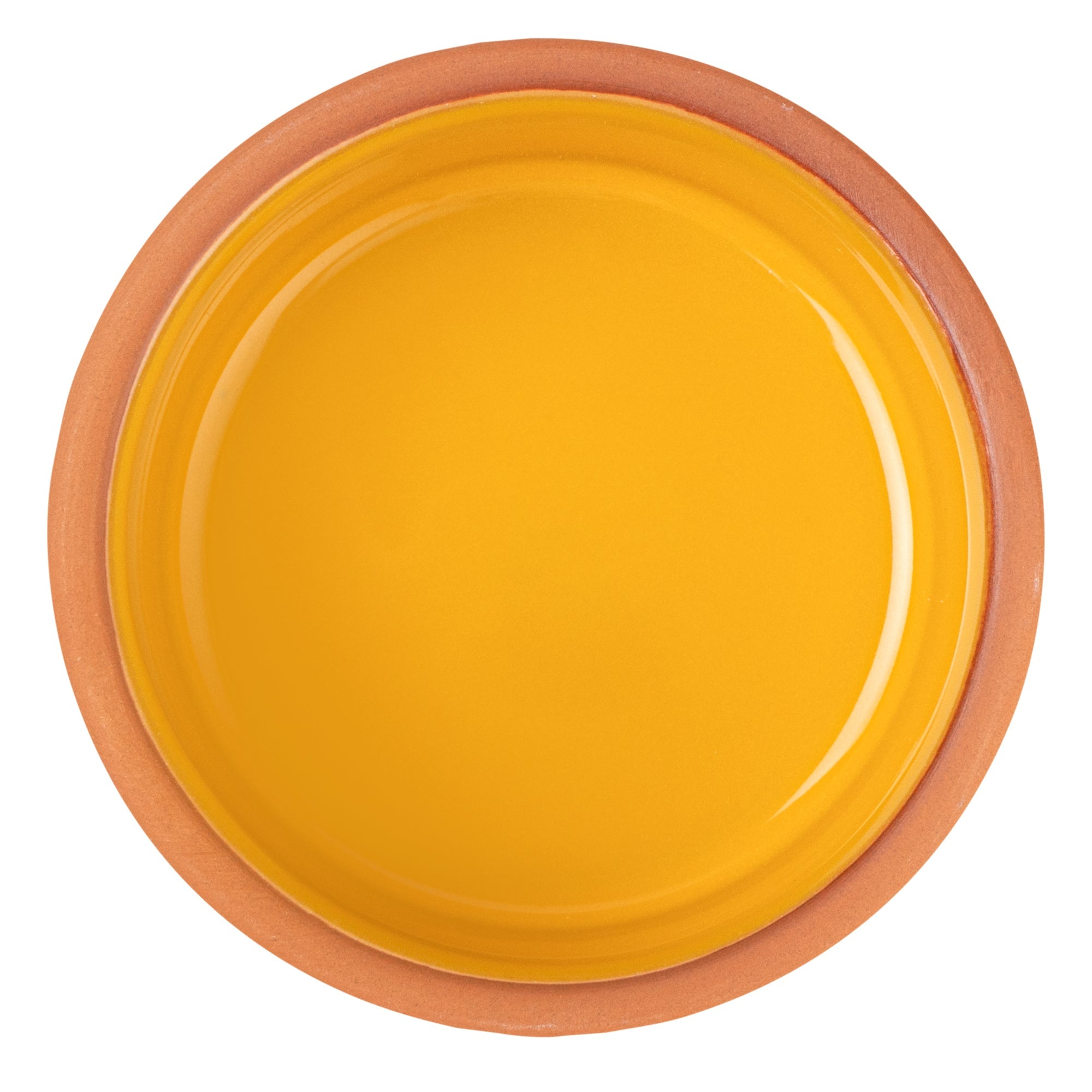 Terra Tek 5 oz Terracotta Cazuela Bowl - Yellow Glazed Interior, Oven-Safe, Microwave-Safe - 3 3/4" x 3 3/4" x 1 3/4" - 2 count box