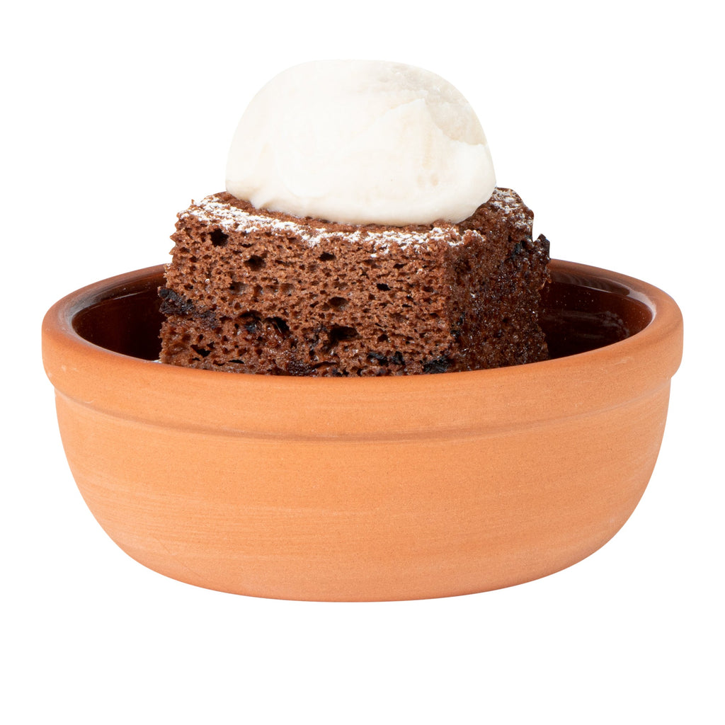 Terra Tek 5 oz Terracotta Cazuela Bowl - Brown Glazed Interior, Oven-Safe, Microwave-Safe - 4'' x 4'' x 1 1/2'' - 10 count box