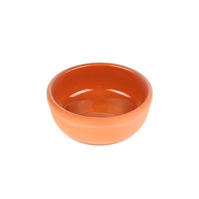 Terra Tek 5 oz Terracotta Cazuela Bowl - Brown Glazed Interior, Oven-Safe, Microwave-Safe - 4'' x 4'' x 1 1/2'' - 10 count box