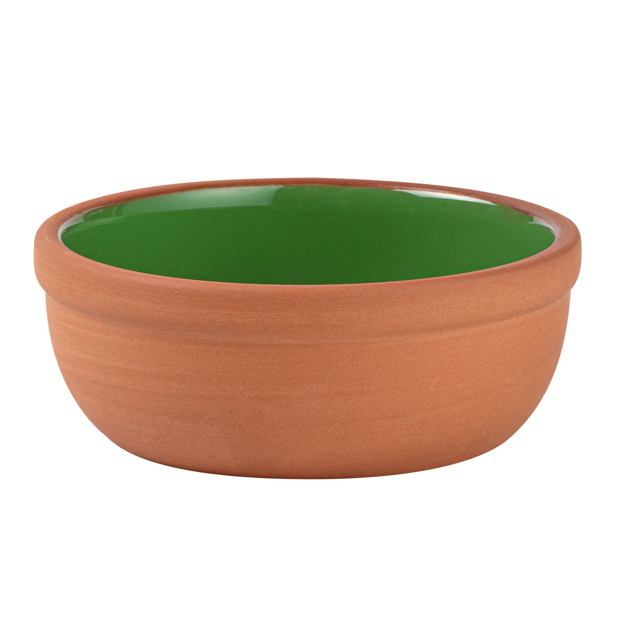 Terra Tek 5 oz Terracotta Cazuela Bowl - Green Glazed Interior, Oven-Safe, Microwave-Safe - 4'' x 4'' x 1 1/2'' - 2 count box
