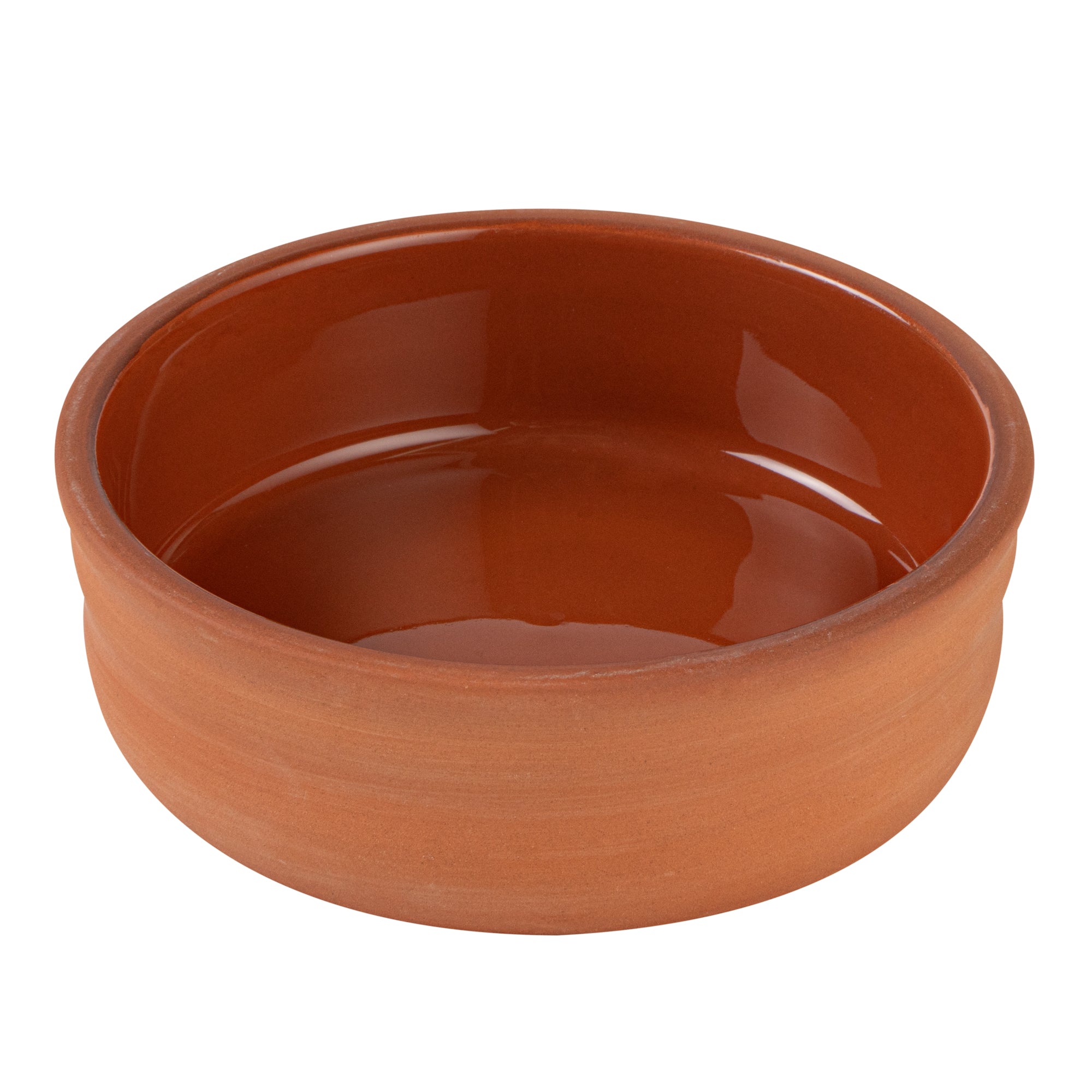 Terra Tek 7 oz Terracotta Cazuela Bowl - Brown Glazed Interior, Oven-Safe, Microwave-Safe - 4 3/4'' x 4 3/4'' x 1 1/2'' - 2 count box