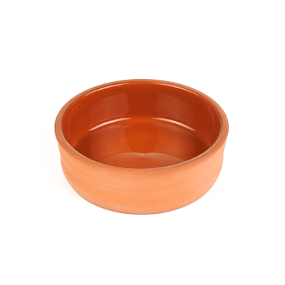 Terra Tek 7 oz Terracotta Cazuela Bowl - Brown Glazed Interior, Oven-Safe, Microwave-Safe - 4 3/4'' x 4 3/4'' x 1 1/2'' - 2 count box