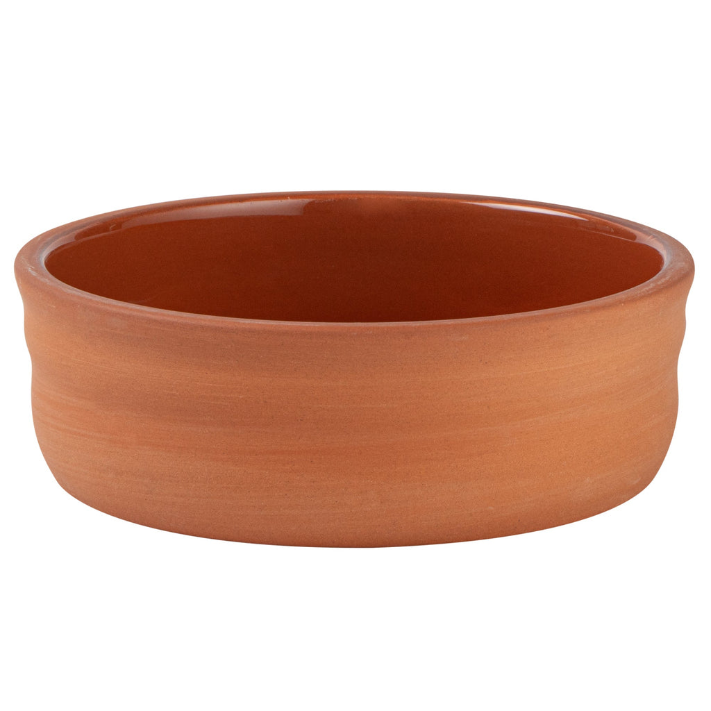 Terra Tek 7 oz Terracotta Cazuela Bowl - Brown Glazed Interior, Oven-Safe, Microwave-Safe - 4 3/4'' x 4 3/4'' x 1 1/2'' - 10 count box