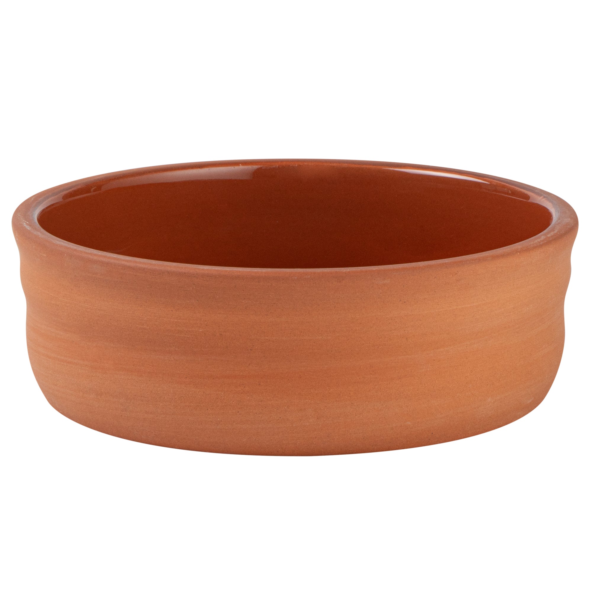 Terra Tek 7 oz Terracotta Cazuela Bowl - Brown Glazed Interior, Oven-Safe, Microwave-Safe - 4 3/4'' x 4 3/4'' x 1 1/2'' - 10 count box
