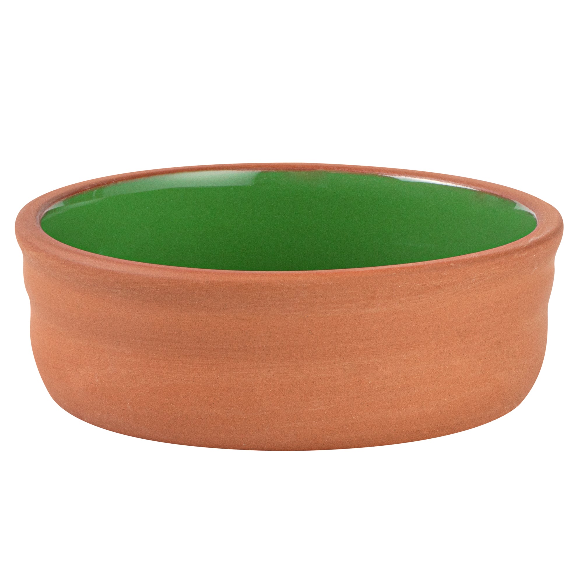 Terra Tek 7 oz Terracotta Cazuela Bowl - Green Glazed Interior, Oven-Safe, Microwave-Safe - 4 3/4'' x 4 3/4'' x 1 1/2'' - 2 count box