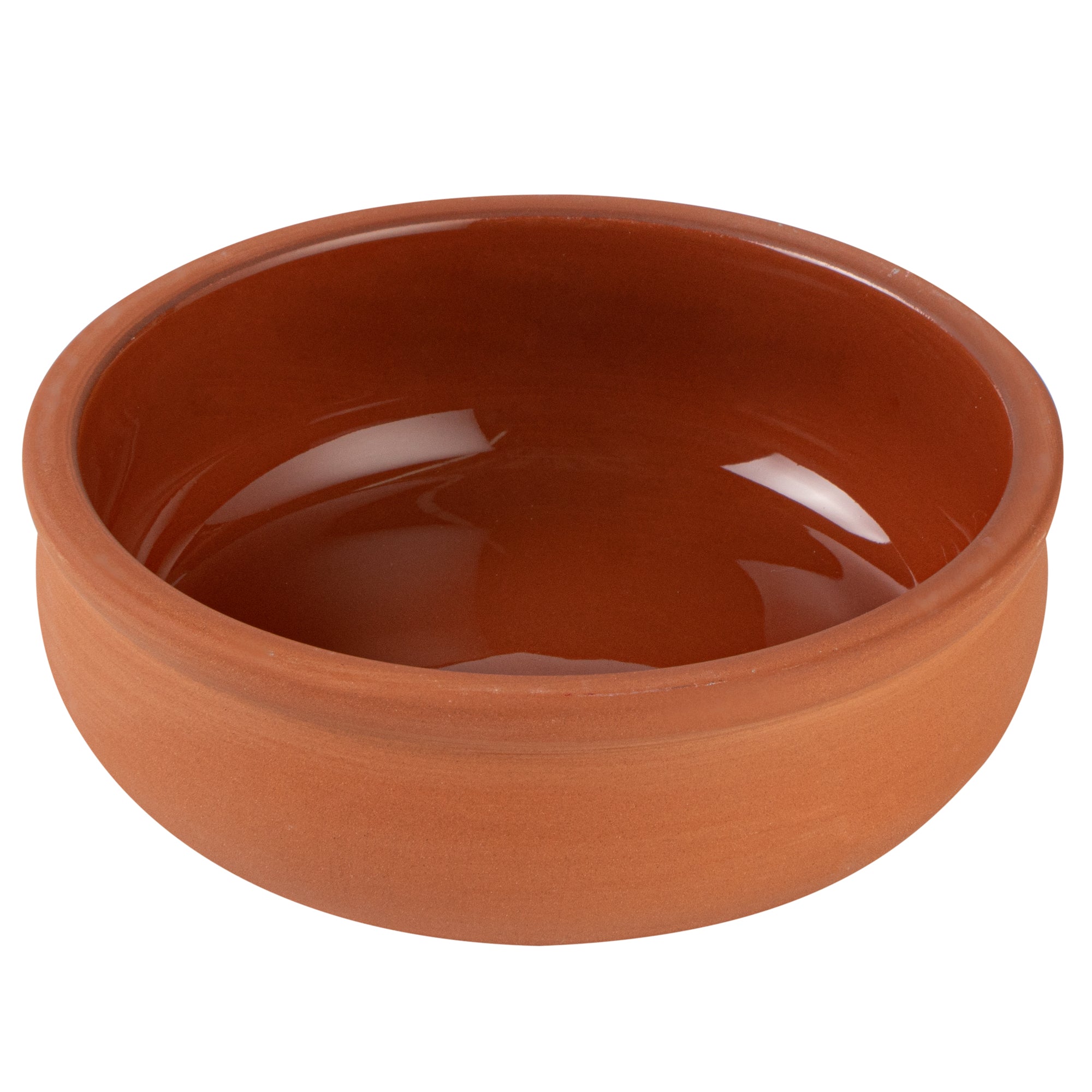 Terra Tek 7 oz Terracotta Cazuela Bowl - Brown Glazed Interior, Oven-Safe, Microwave-Safe - 4 1/2'' x 4 1/2'' x 1 1/2'' - 2 count box