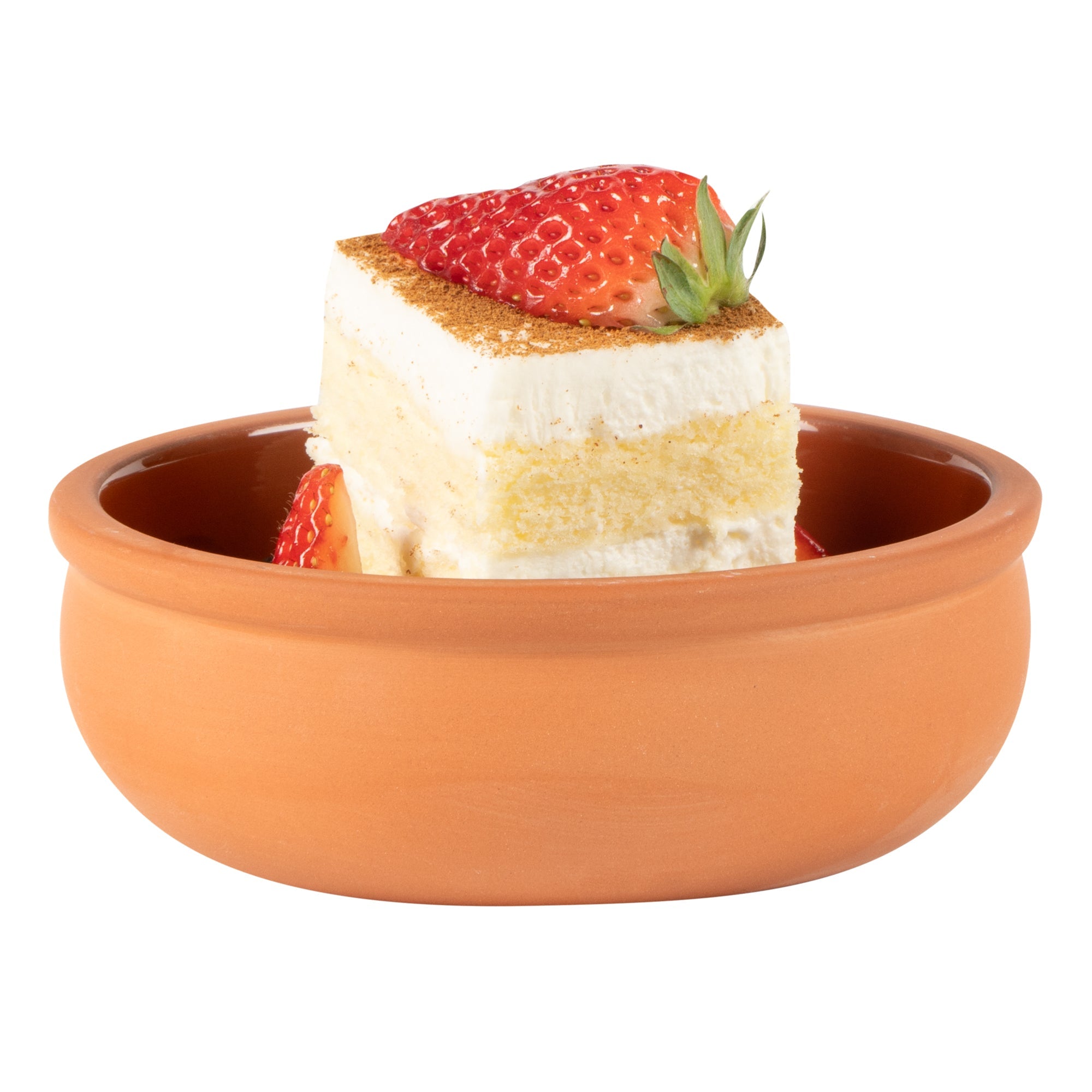 Terra Tek 7 oz Terracotta Cazuela Bowl - Brown Glazed Interior, Oven-Safe, Microwave-Safe - 4 1/2'' x 4 1/2'' x 1 1/2'' - 2 count box