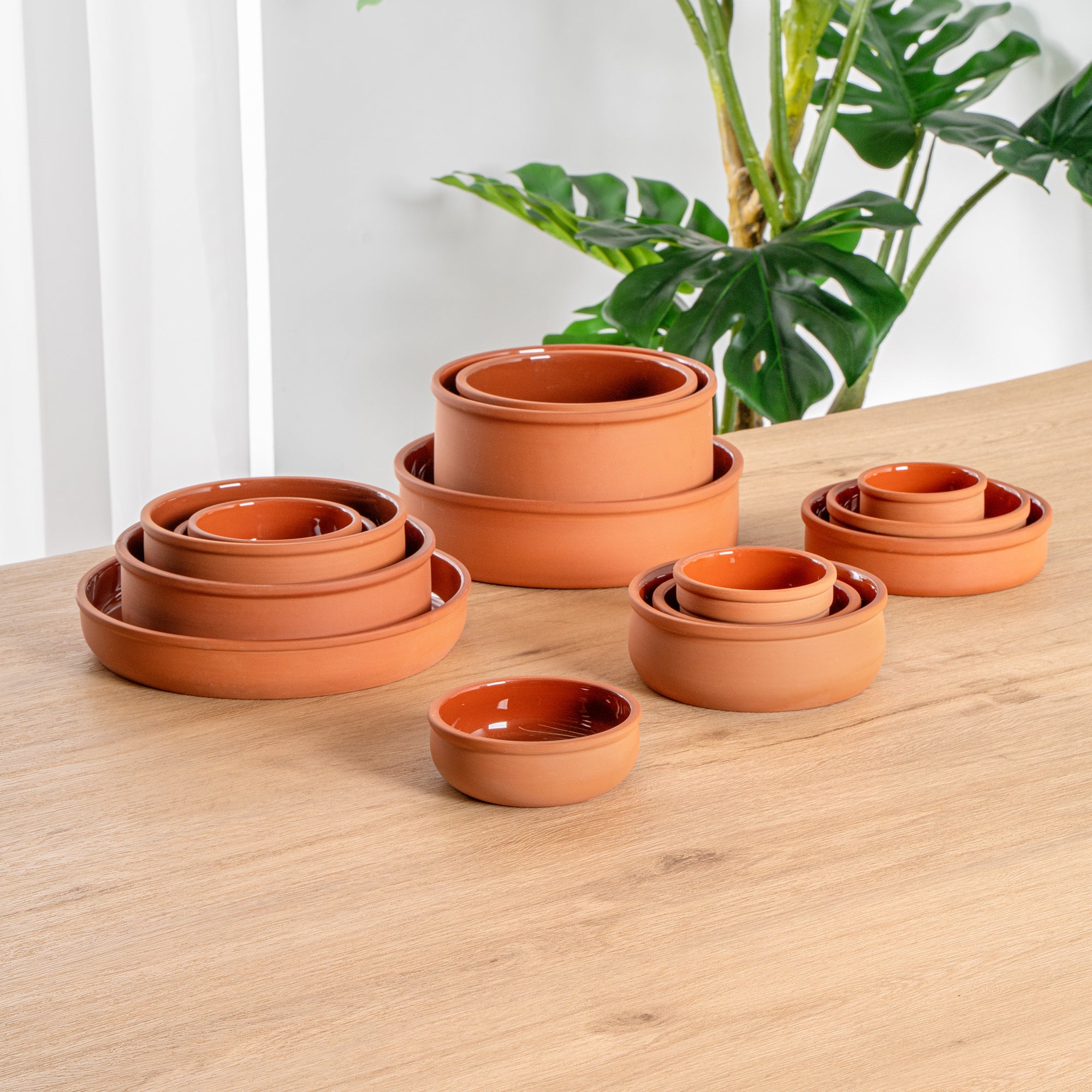 Terra Tek 7 oz Terracotta Cazuela Bowl - Brown Glazed Interior, Oven-Safe, Microwave-Safe - 4 1/2'' x 4 1/2'' x 1 1/2'' - 2 count box