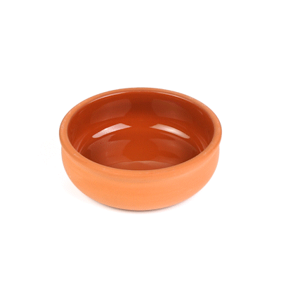 Terra Tek 7 oz Terracotta Cazuela Bowl - Brown Glazed Interior, Oven-Safe, Microwave-Safe - 4 1/2'' x 4 1/2'' x 1 1/2'' - 10 count box