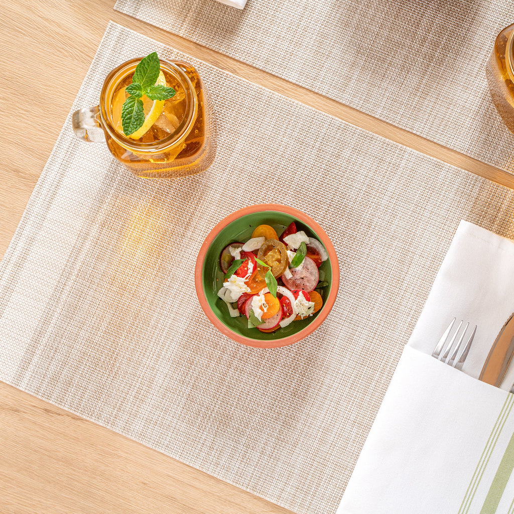 Terra Tek 7 oz Terracotta Cazuela Bowl - Green Glazed Interior, Oven-Safe, Microwave-Safe - 4 1/2'' x 4 1/2'' x 1 1/2'' - 10 count box
