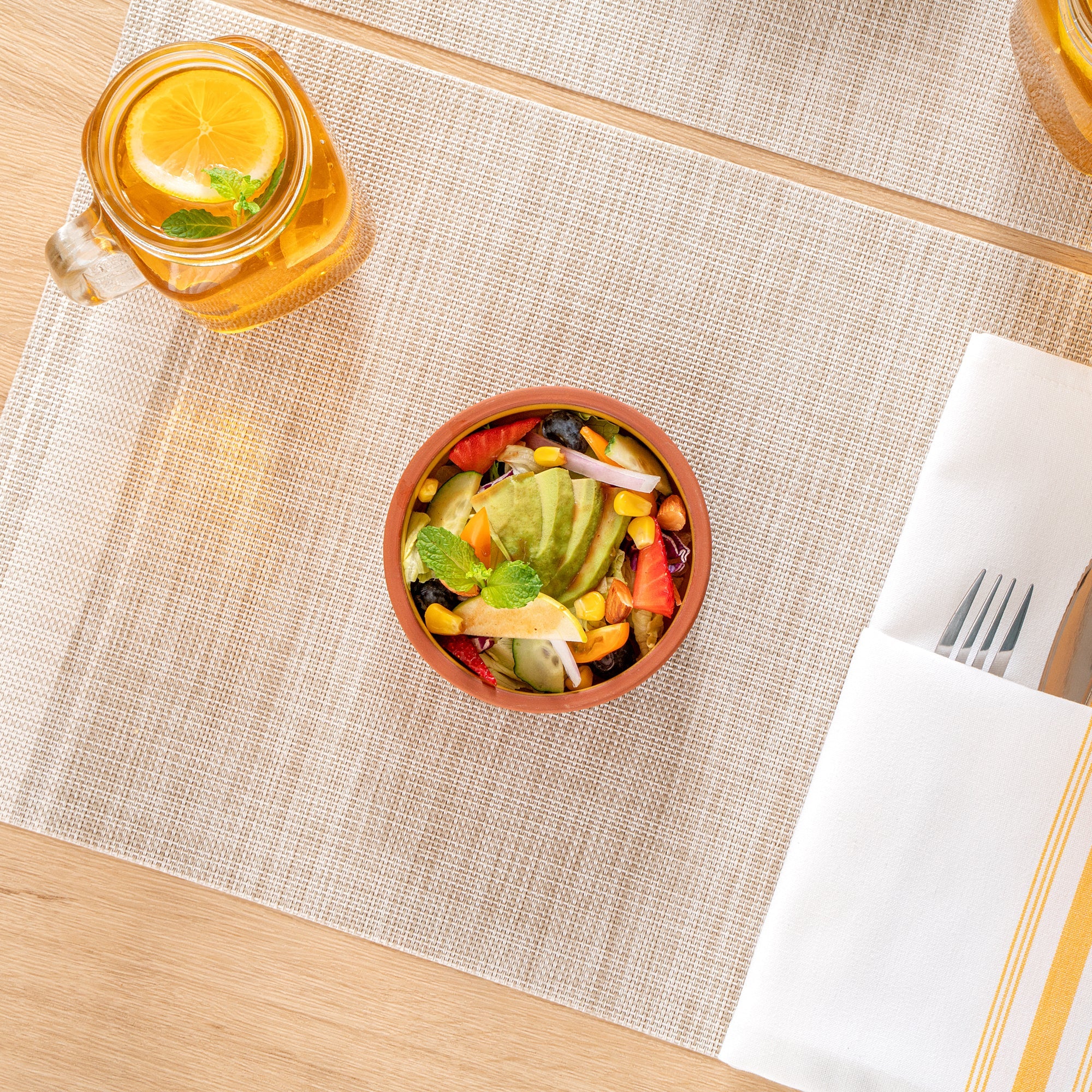 Terra Tek 7 oz Terracotta Cazuela Bowl - Yellow Glazed Interior, Oven-Safe, Microwave-Safe - 4 1/2'' x 4 1/2'' x 1 1/2'' - 10 count box