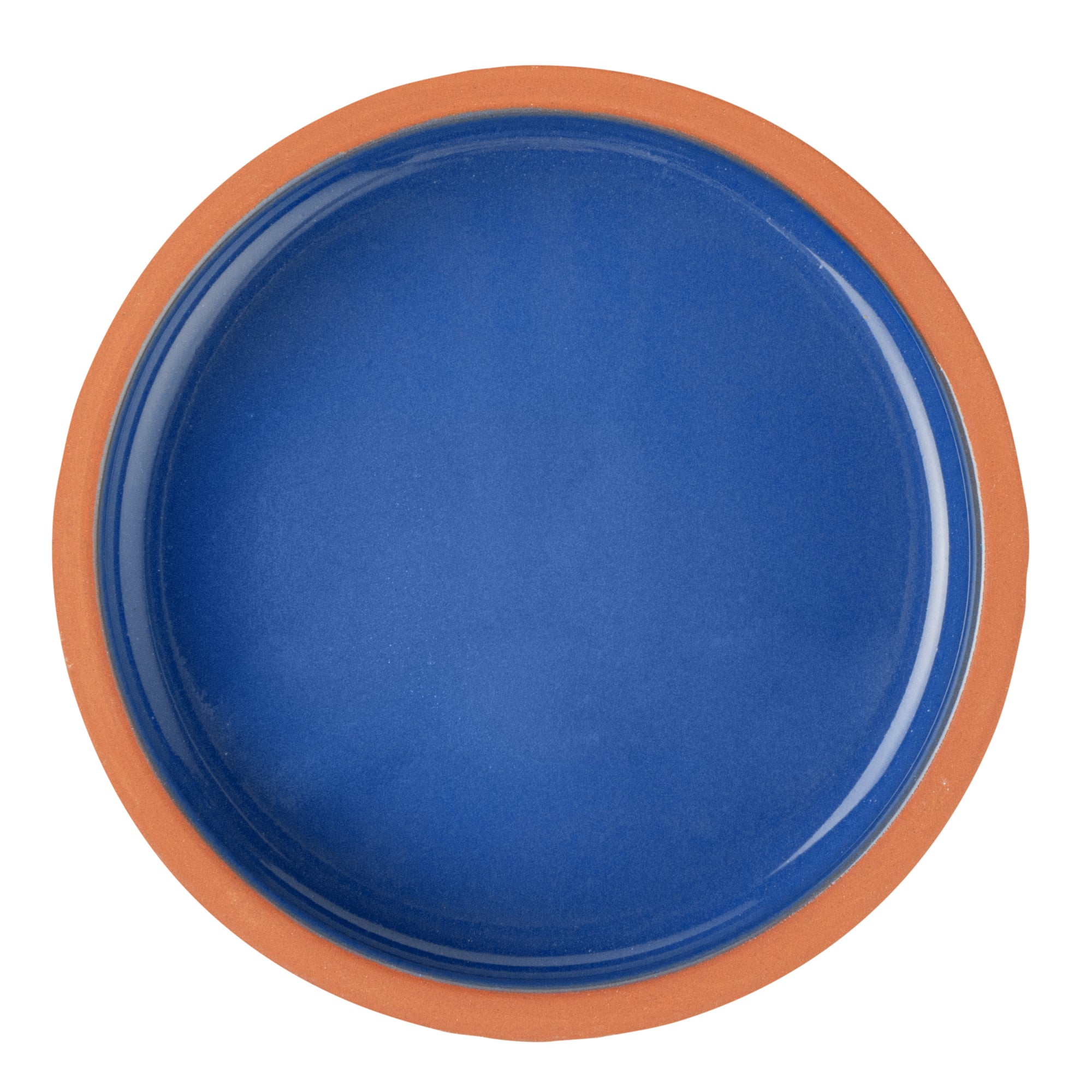 Terra Tek 9 oz Terracotta Cazuela Bowl - Blue Glazed Interior, Oven-Safe, Microwave-Safe - 4 3/4'' x 4 3/4'' x 1 1/2'' - 2 count box