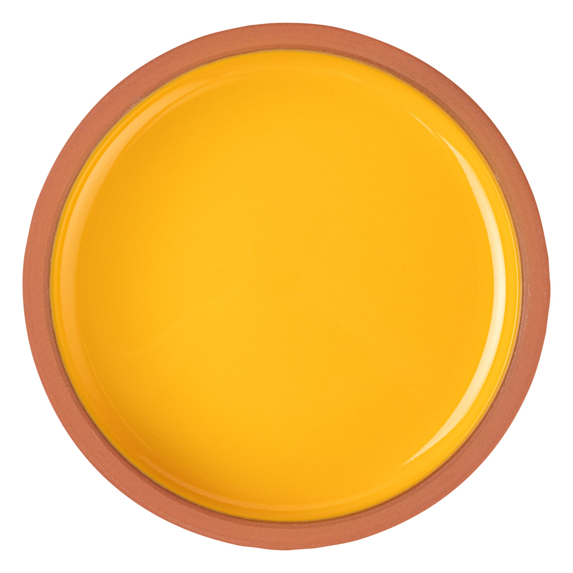 Terra Tek 9 oz Terracotta Cazuela Bowl - Yellow Glazed Interior, Oven-Safe, Microwave-Safe - 4 3/4'' x 4 3/4'' x 1 1/2'' - 10 count box