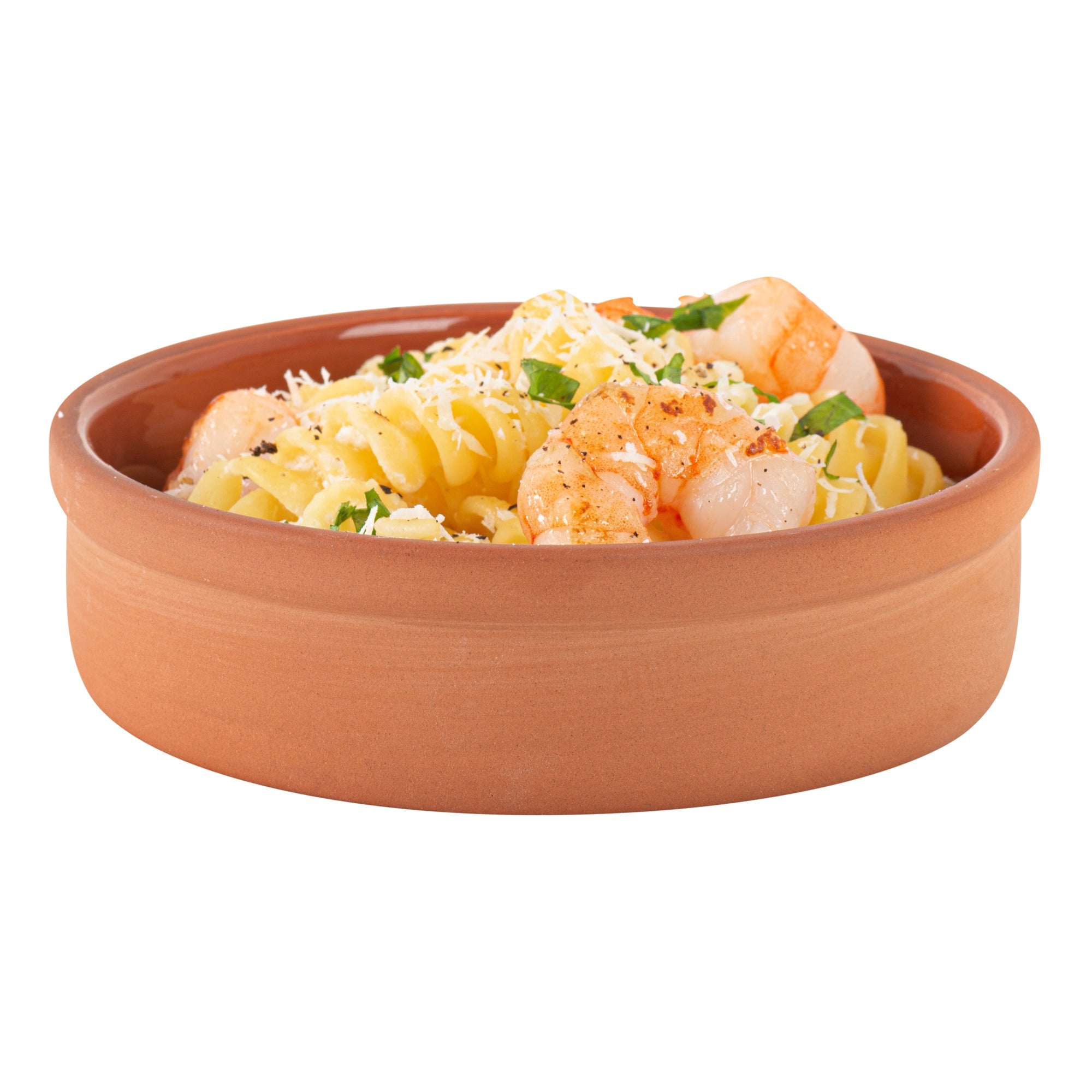 Terra Tek 9 oz Terracotta Cazuela Bowl - Brown Glazed Interior, Oven-Safe, Microwave-Safe - 5'' x 5'' x 1 1/4'' - 2 count box