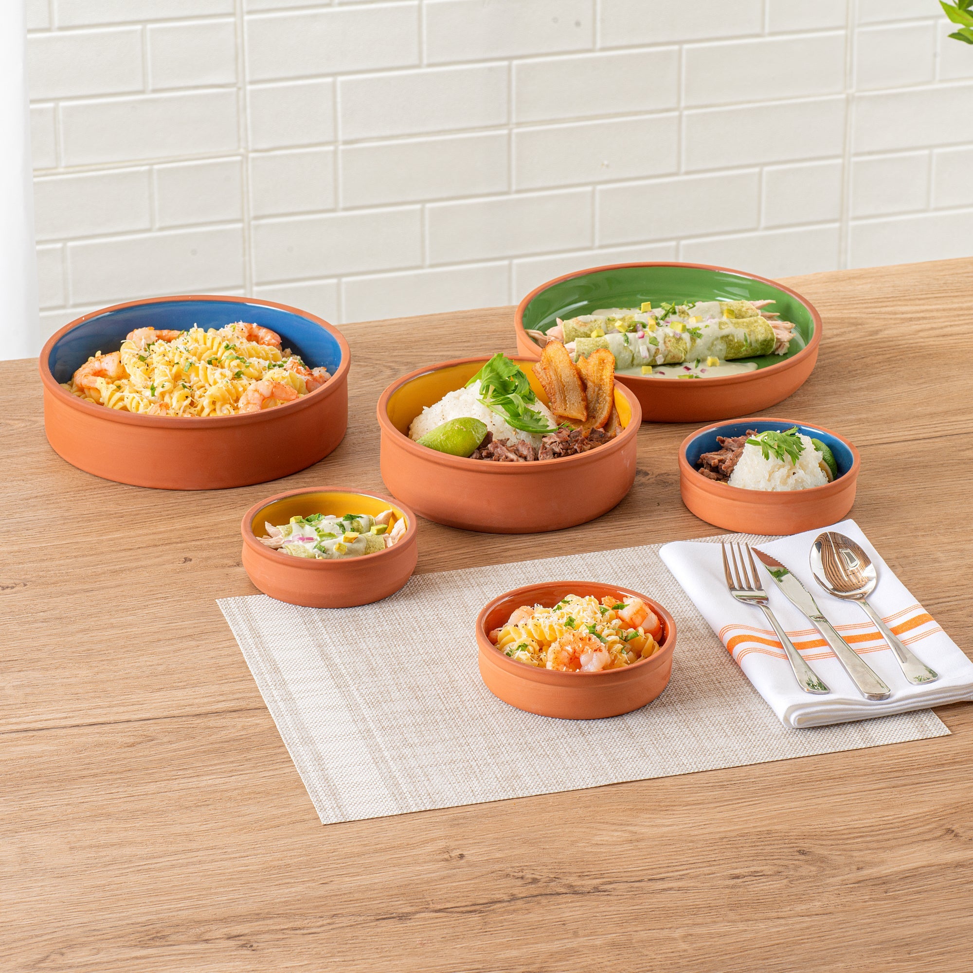 Terra Tek 9 oz Terracotta Cazuela Bowl - Brown Glazed Interior, Oven-Safe, Microwave-Safe - 5'' x 5'' x 1 1/4'' - 2 count box