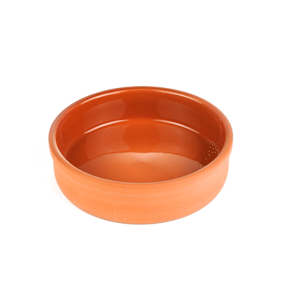 Terra Tek 9 oz Terracotta Cazuela Bowl - Brown Glazed Interior, Oven-Safe, Microwave-Safe - 5'' x 5'' x 1 1/4'' - 10 count box