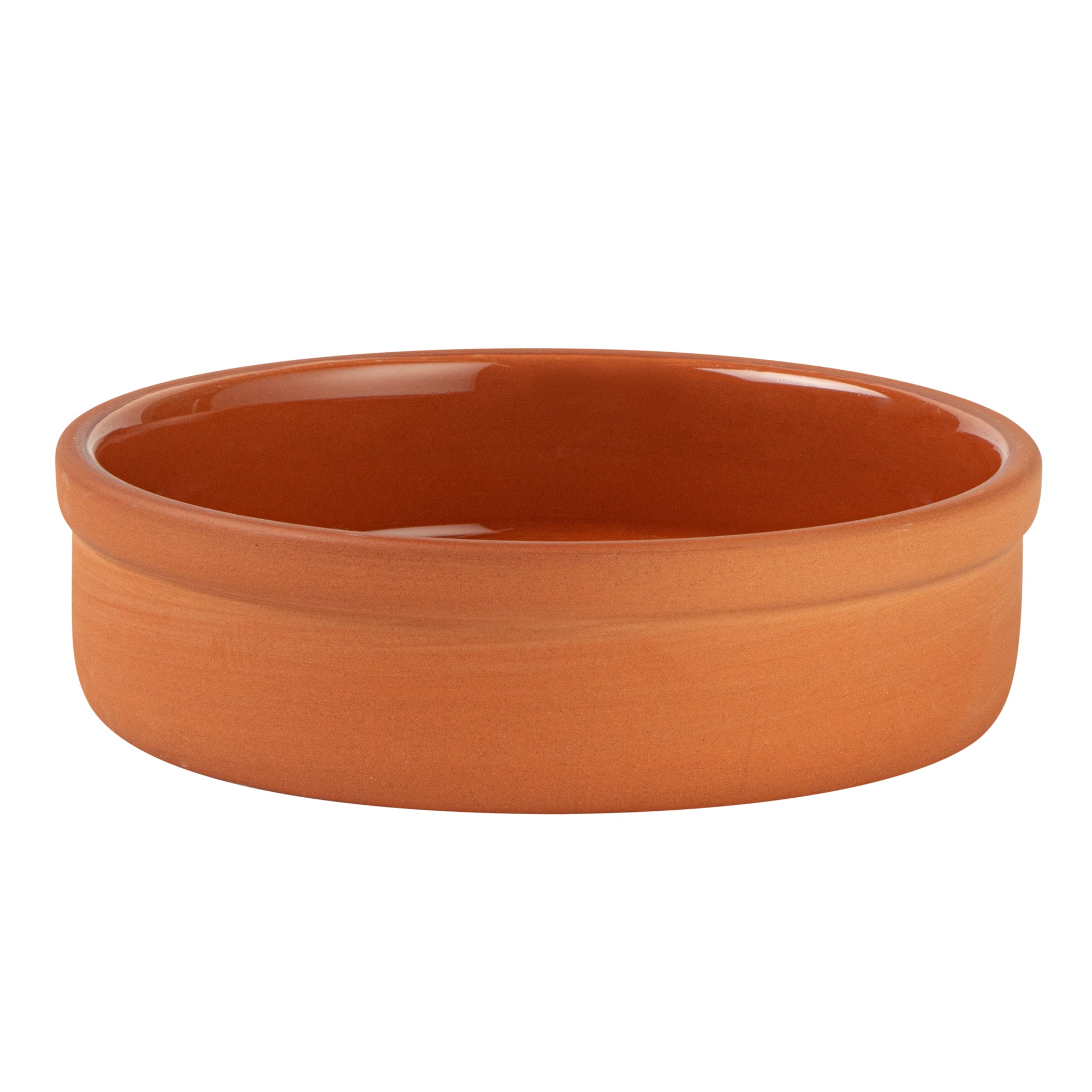 Terra Tek 9 oz Terracotta Cazuela Bowl - Brown Glazed Interior, Oven-Safe, Microwave-Safe - 5'' x 5'' x 1 1/4'' - 10 count box