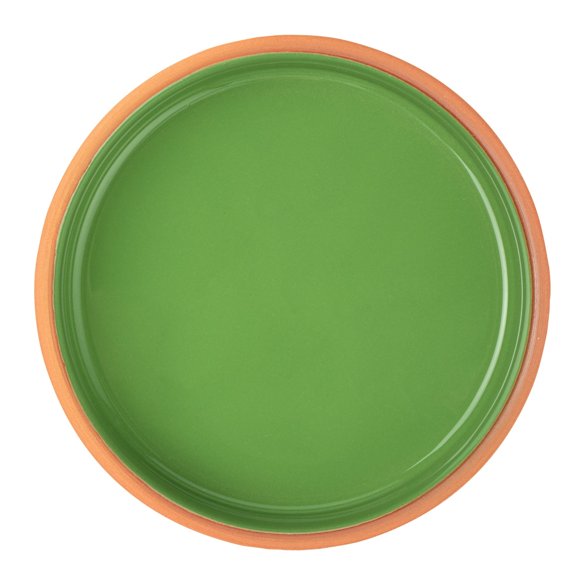 Terra Tek 9 oz Terracotta Cazuela Bowl - Green Glazed Interior, Oven-Safe, Microwave-Safe - 5'' x 5'' x 1 1/4'' - 10 count box